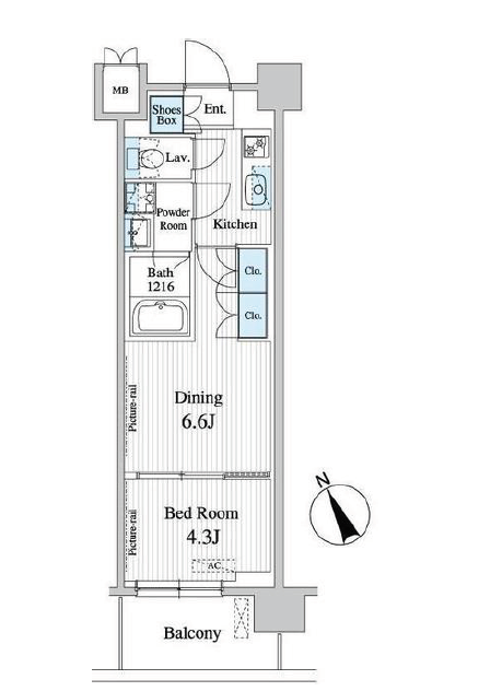 プレノ清澄庭園　223号室　間取り