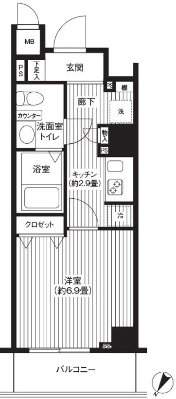 カスタリア初台　102号室　間取り