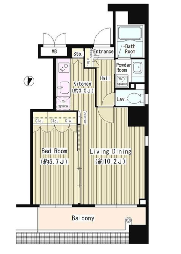 クリアウォータ芝　901号室　間取り