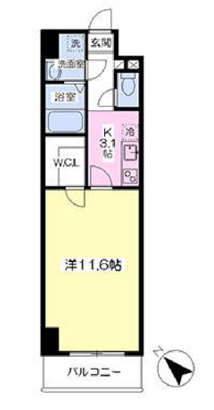 ドゥーエ有明ＥＡＳＴ　208号室　間取り