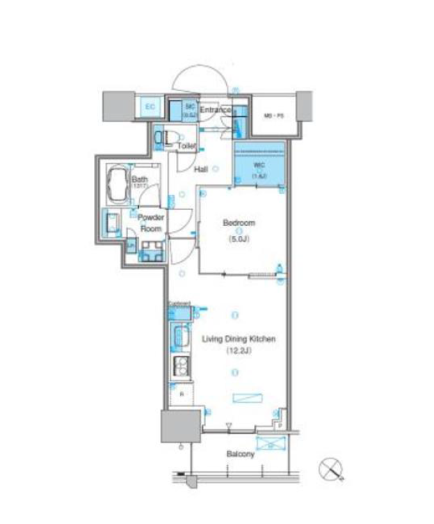 パークアクシス豊洲キャナル　930号室　間取り