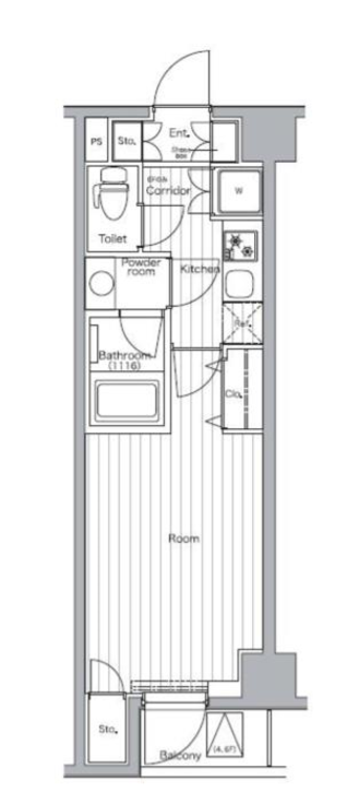 プレミアムキューブ都立大学＃mo　502号室　間取り