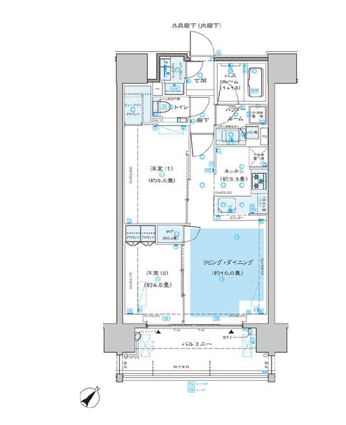 ディームス渋谷本町　1206号室　間取り