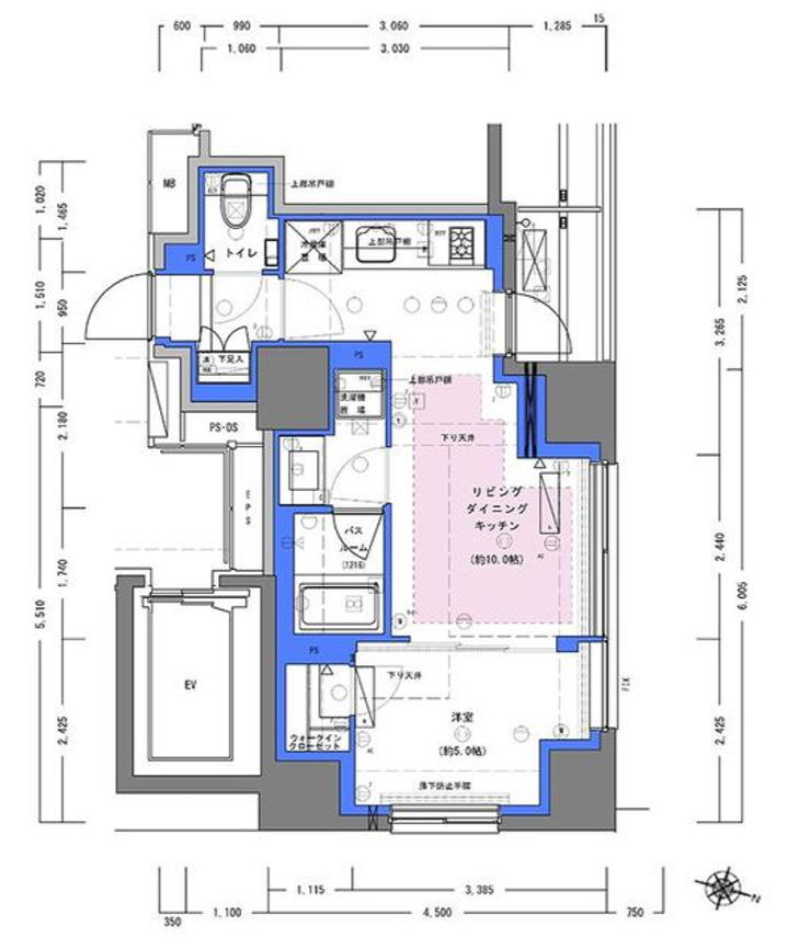 ディームス大手町ノース　1106号室　間取り