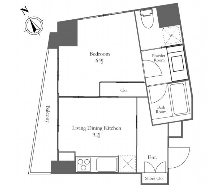 ライオンズフォーシア白金高輪　401号室　間取り