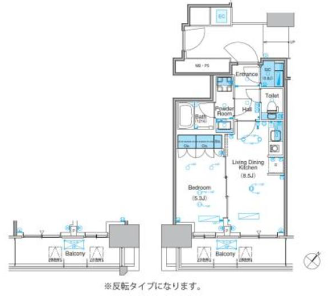 パークアクシス豊洲キャナル　303号室　間取り