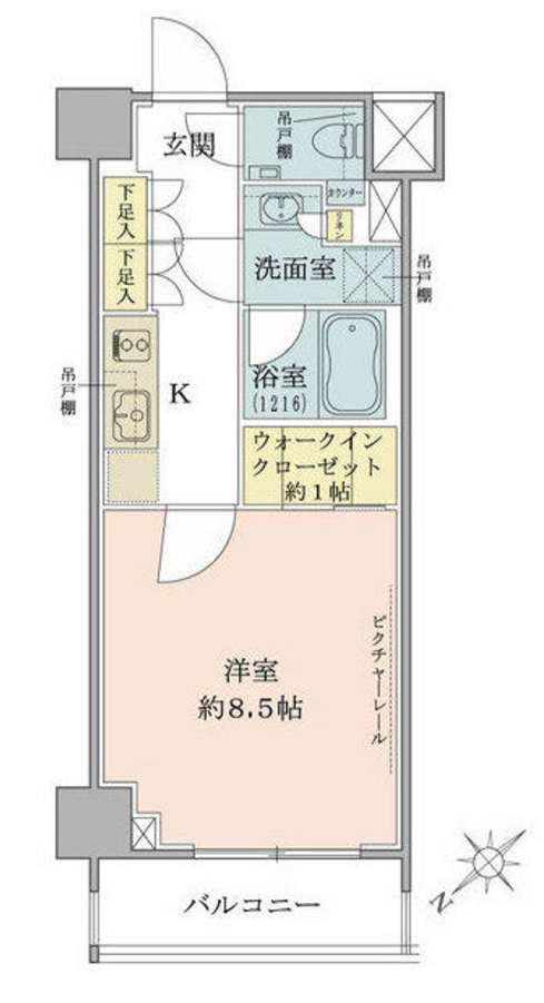 ザ・パークワンズ目黒不動前　208号室　間取り