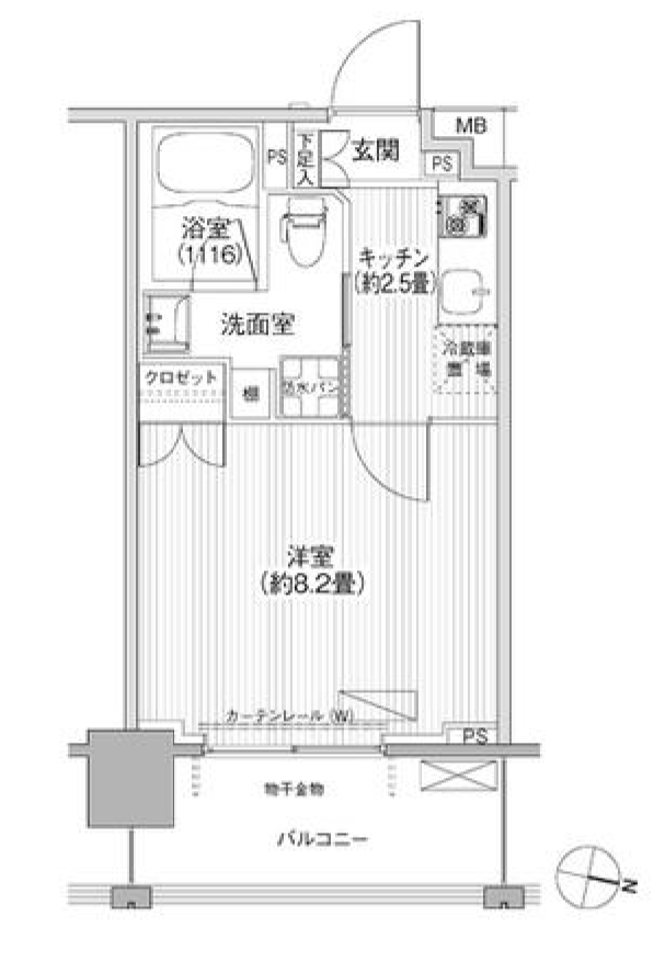 コスモグランス南品川　213号室　間取り