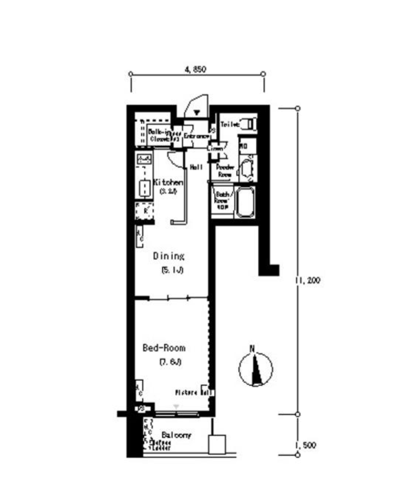 フロンティアレジデンス南麻布(旧：ルフォンプログレ南麻布)　305号室　間取り