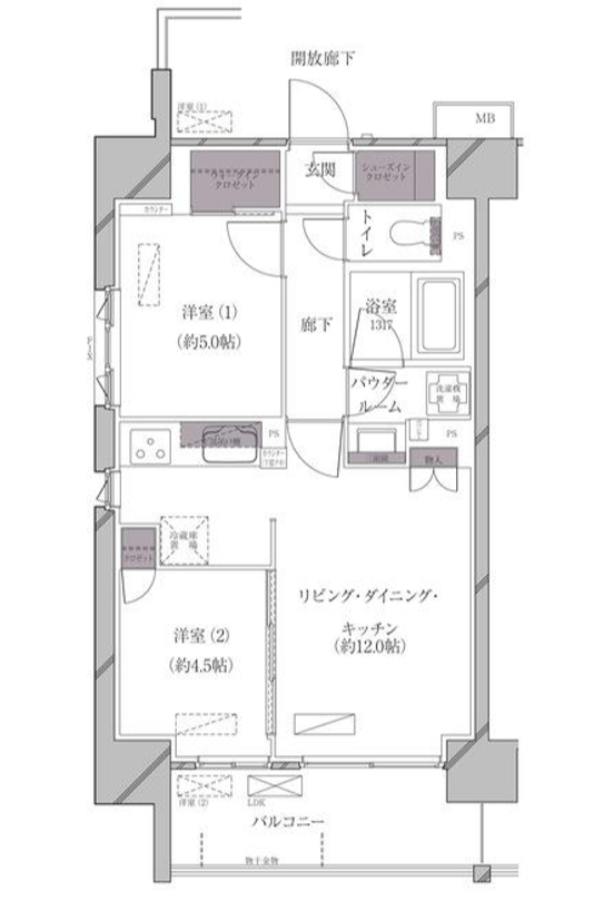 A-standard芝浦　1001号室　間取り