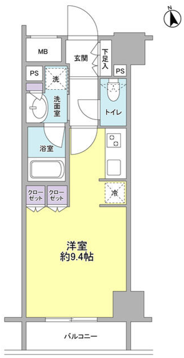 コンフォリア新宿御苑Ⅱ　1302号室　間取り