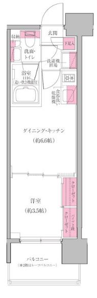 レジディア門前仲町プレイス（旧：クレヴィアリグゼ門前仲町）　305号室　間取り