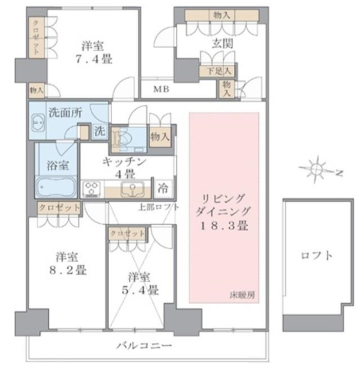 Brillia ist 東雲キャナルコート　1415号室　間取り