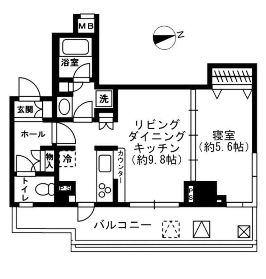 レジディア四谷三丁目　1006号室　間取り