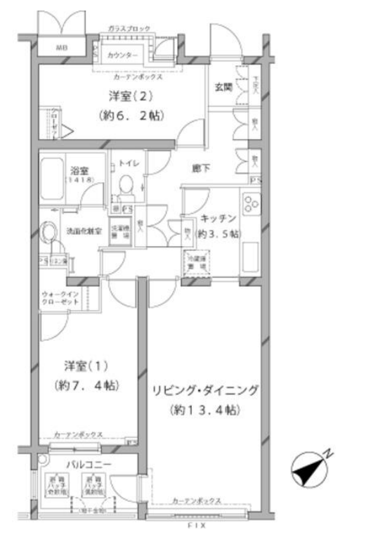 MFPRコート代官山　214号室　間取り