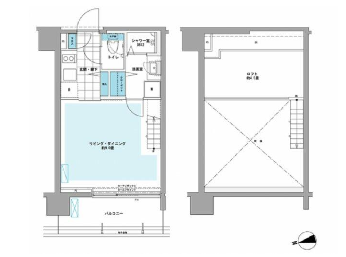 プライムアーバン芝浦LOFT　1006号室　間取り