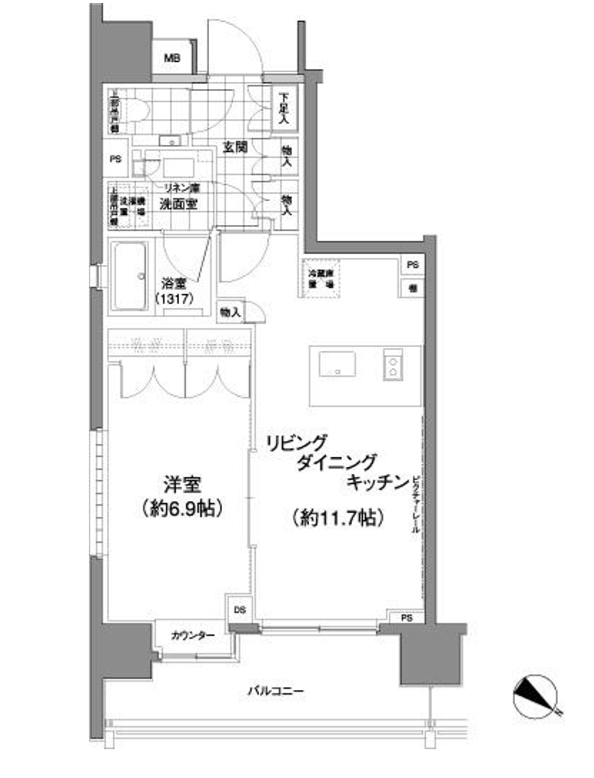 パークハビオ渋谷神山町　207号室　間取り