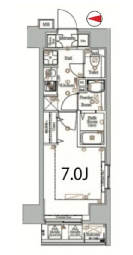 LOG銀座東　901号室　間取り