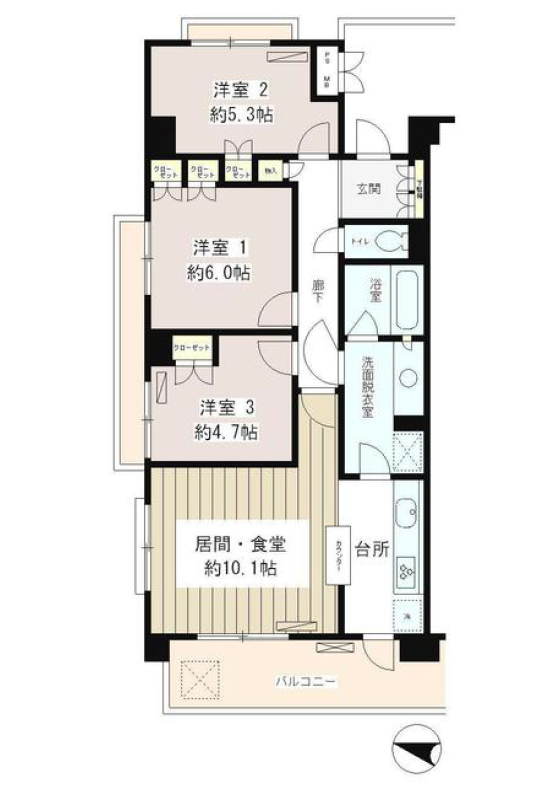 クラッサ目黒かむろ坂　101号室　間取り