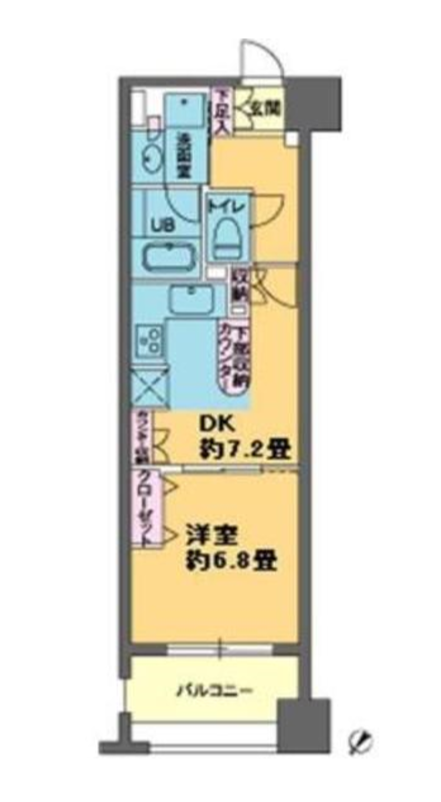 パークキューブ日本橋水天宮　1003号室　間取り