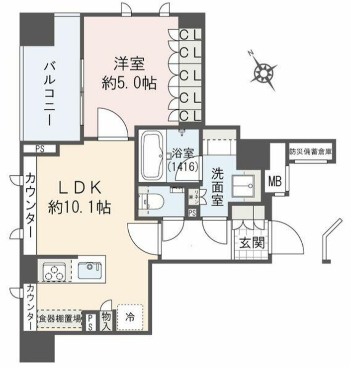 オープンレジデンシア築地　1003号室　間取り
