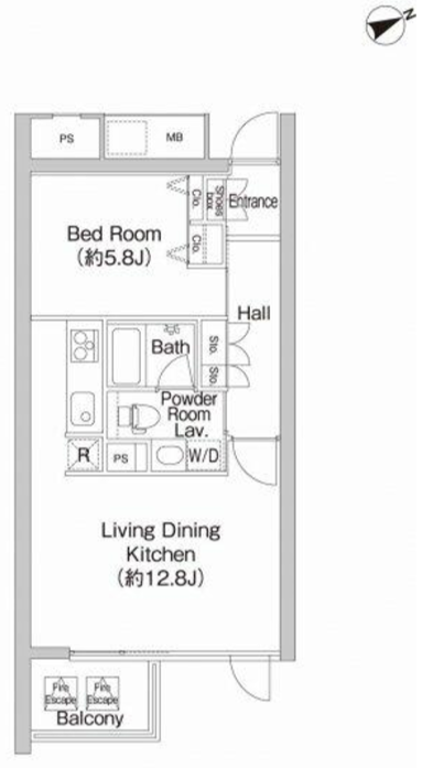 プライムアーバン市谷仲之町　307号室　間取り