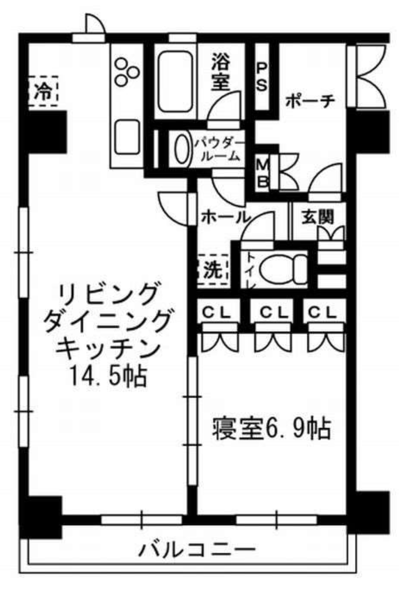 レジディア月島3　1208号室　間取り