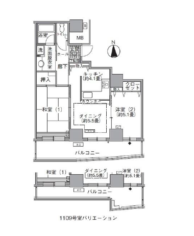 アクティ汐留　1310号室　間取り
