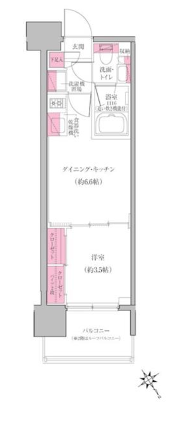 レジディア門前仲町プレイス（旧：クレヴィアリグゼ門前仲町）　408号室　間取り