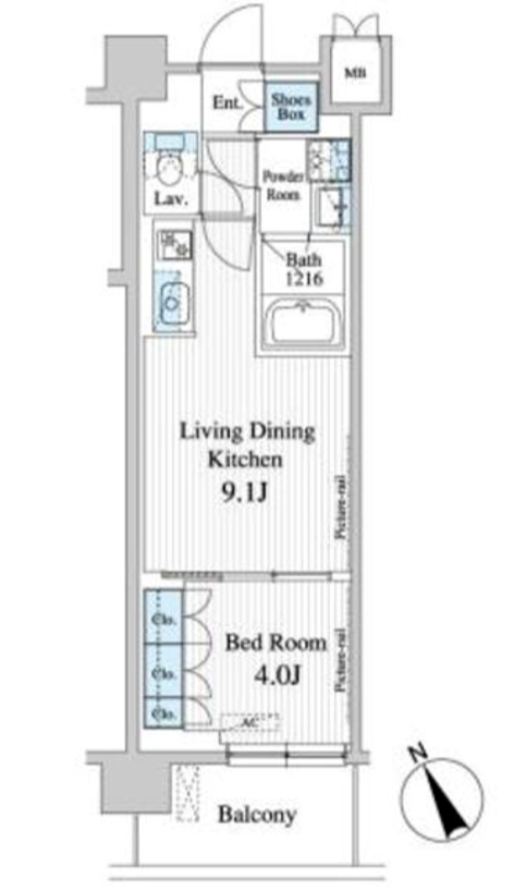 プレノ清澄庭園　425号室　間取り