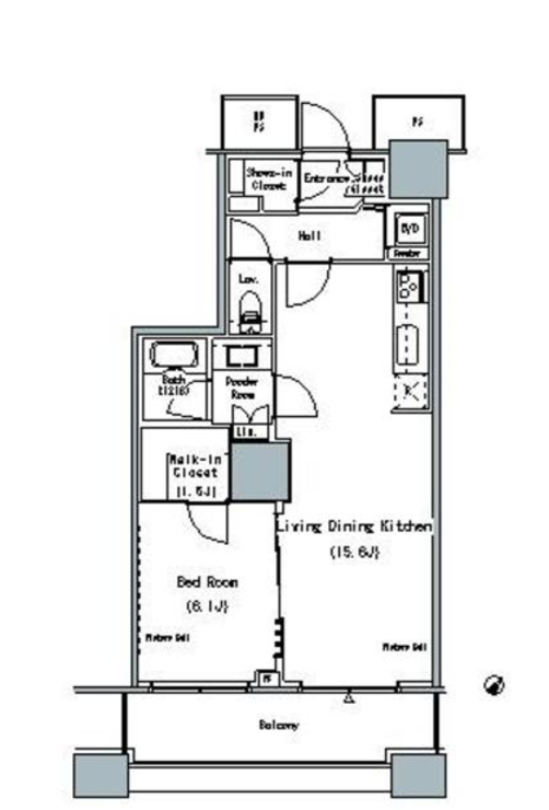 THE TOKYO TOWERS MID TOWER　1603号室　間取り