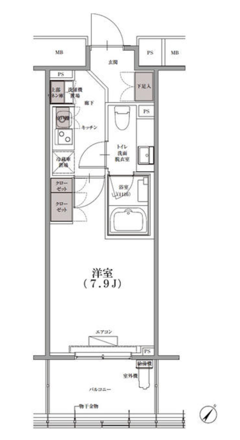 SKナインティ門前仲町　1205号室　間取り