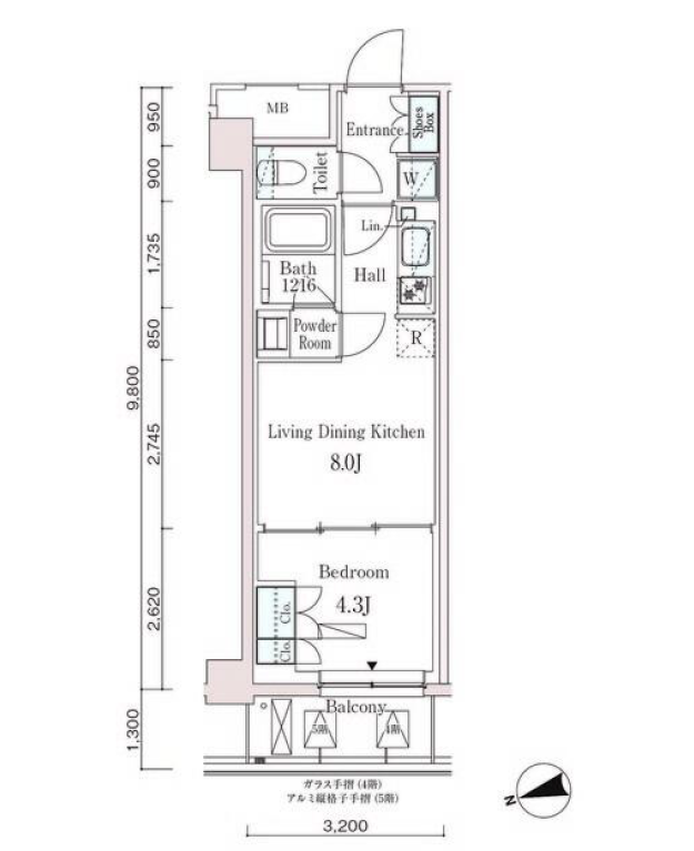 パークアクシス市谷左内町　504号室　間取り