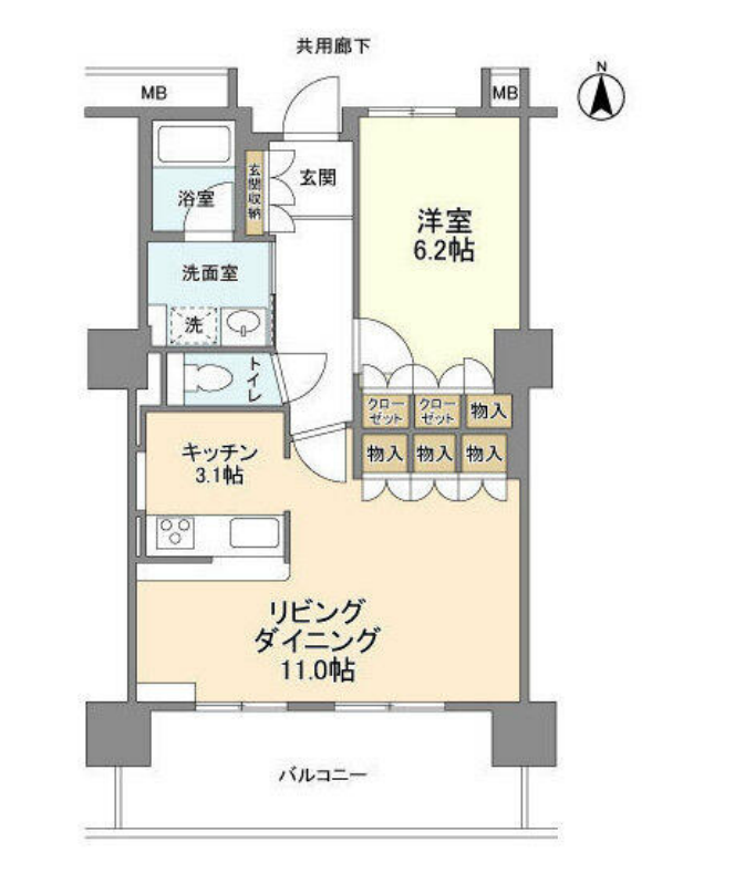 豊洲シエルタワー　2009号室　間取り