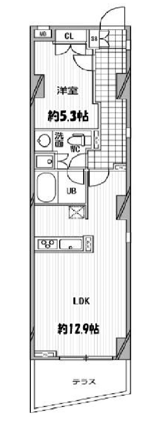 パシフィックコート中延　1F号室　間取り