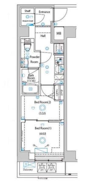 ガリシア目黒大岡山　203号室　間取り