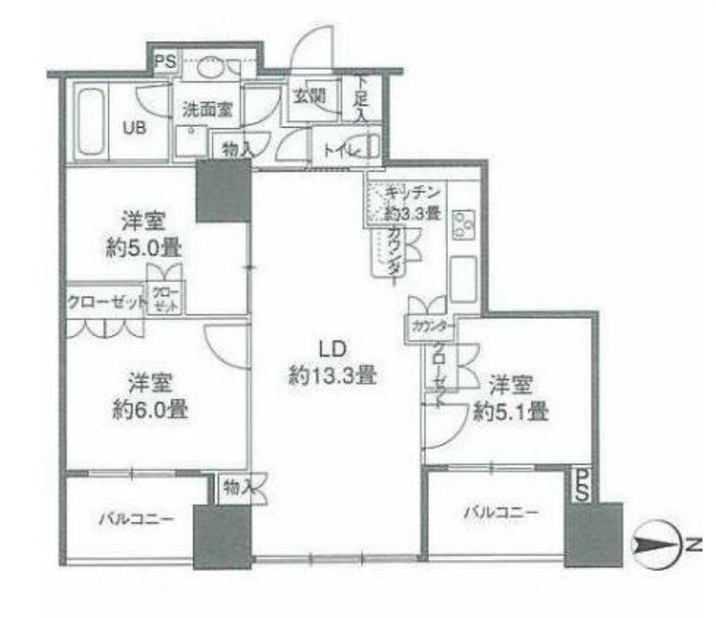 カスタリアタワー品川シーサイド　1106号室　間取り