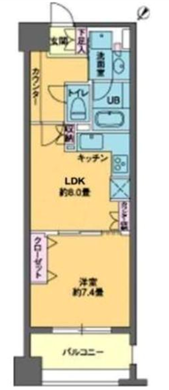 パークキューブ日本橋水天宮　902号室　間取り