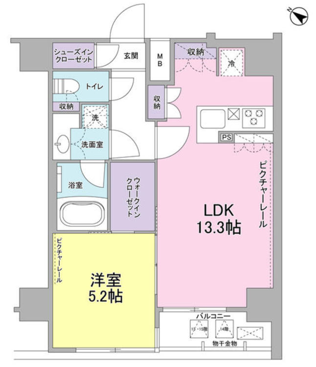 SIL西五反田（ベルファース西五反田）　1301号室　間取り