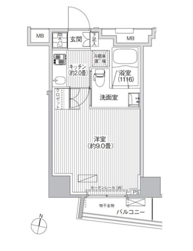 コスモグランス南品川　908号室　間取り