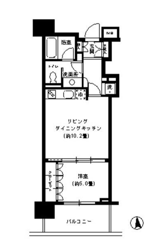 KDXレジデンス芝公園　1003号室　間取り