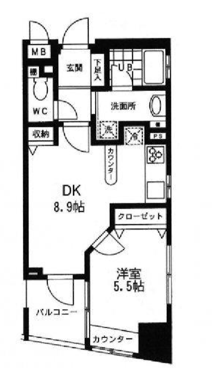 プライムアーバン中目黒Ⅱ　505号室　間取り
