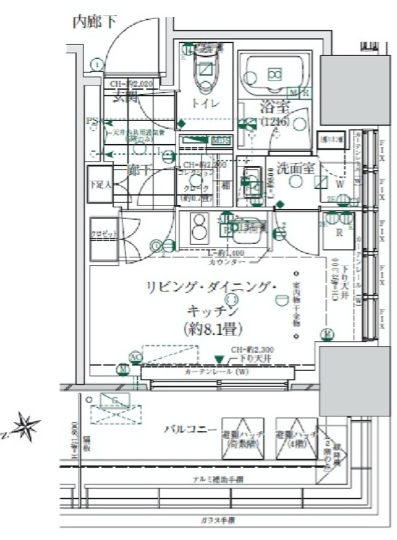 ローレルタワールネ浜松町　515号室　間取り
