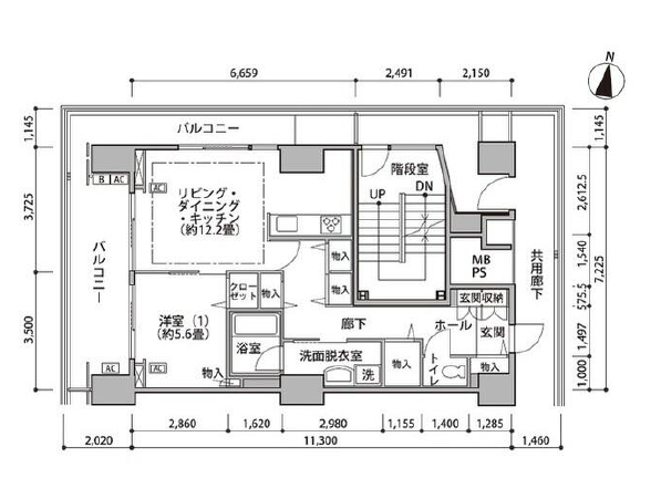 東雲キャナルコートCODAN　16号棟701号室　間取り