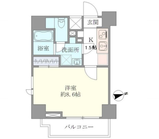 マインズ・コム白金　602号室　間取り