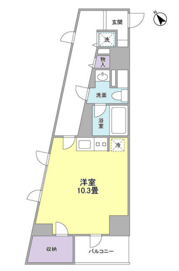 TKフラッツ渋谷　1001号室　間取り