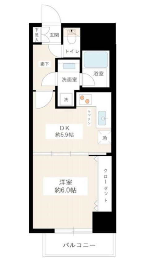 カスタリア新宿御苑　706号室　間取り