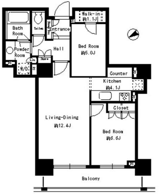 パークタワー芝浦ベイワード アーバンウイング　506号室　間取り