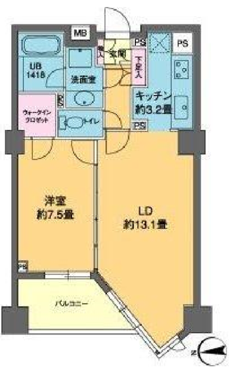 カスタリア高輪　318号室　間取り