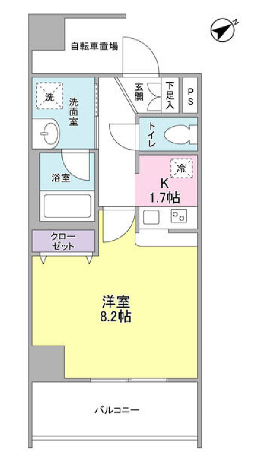 メゾンピオニー都立大学　602号室　間取り